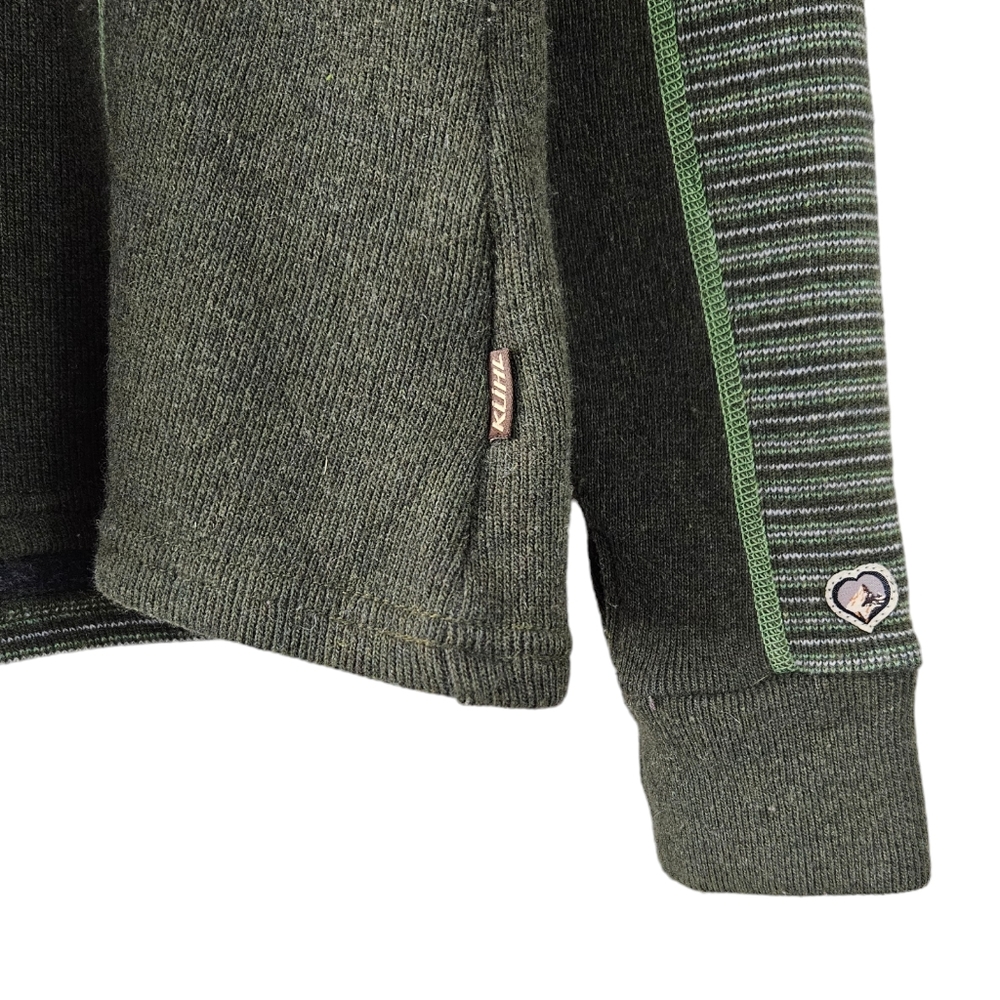 KUHL Chianti Fleece Lined Wool Blend Green Womens Half Zip Pullover Jacket - Picture 5 of 7